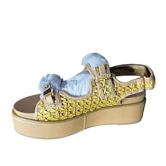 ASOS Tiger chunky Luxury Chain-Embellished Woven Platform in natural weave, size - Picture 5 of 8